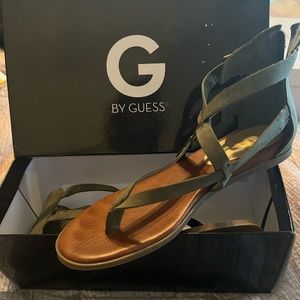 Army green thong sandals